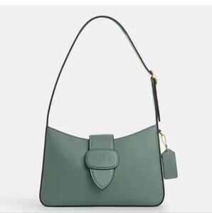 New! Coach Eliza Leather Shoulder Bag In Beautiful Sage Color 😍 (only 1 Left!)